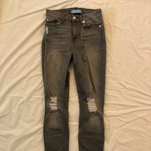 7 for all Mankind Ripped Skinny Jeans